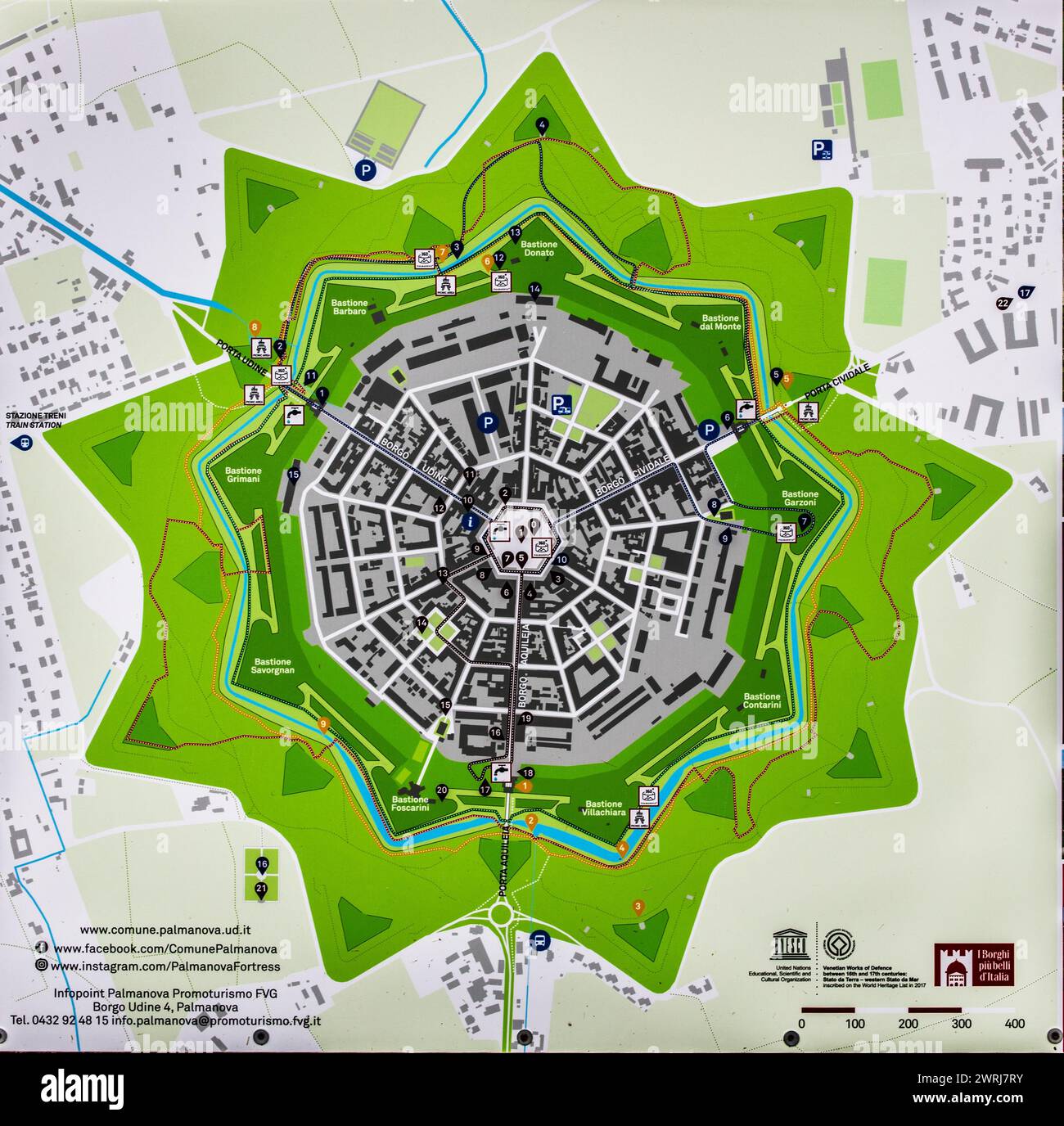 Planned town with star-shaped layout, Pamanaova, Unesco World Heritage Site, Friuli, Italy, Pamanaova, Friuli, Italy Stock Photo