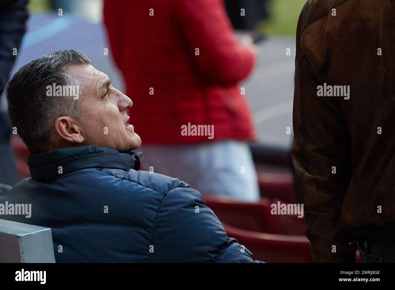 Madrid, Spain. 12th Mar, 2024. Former football player Christian Vieri participates in the FC Internazionale Milanoís pitch recognition on the eve of the UEFA Champions League Round of 16 Second Leg football match against Atletico Madrid at Civitas Metropolitano Stadium. Credit: SOPA Images Limited/Alamy Live News Stock Photo