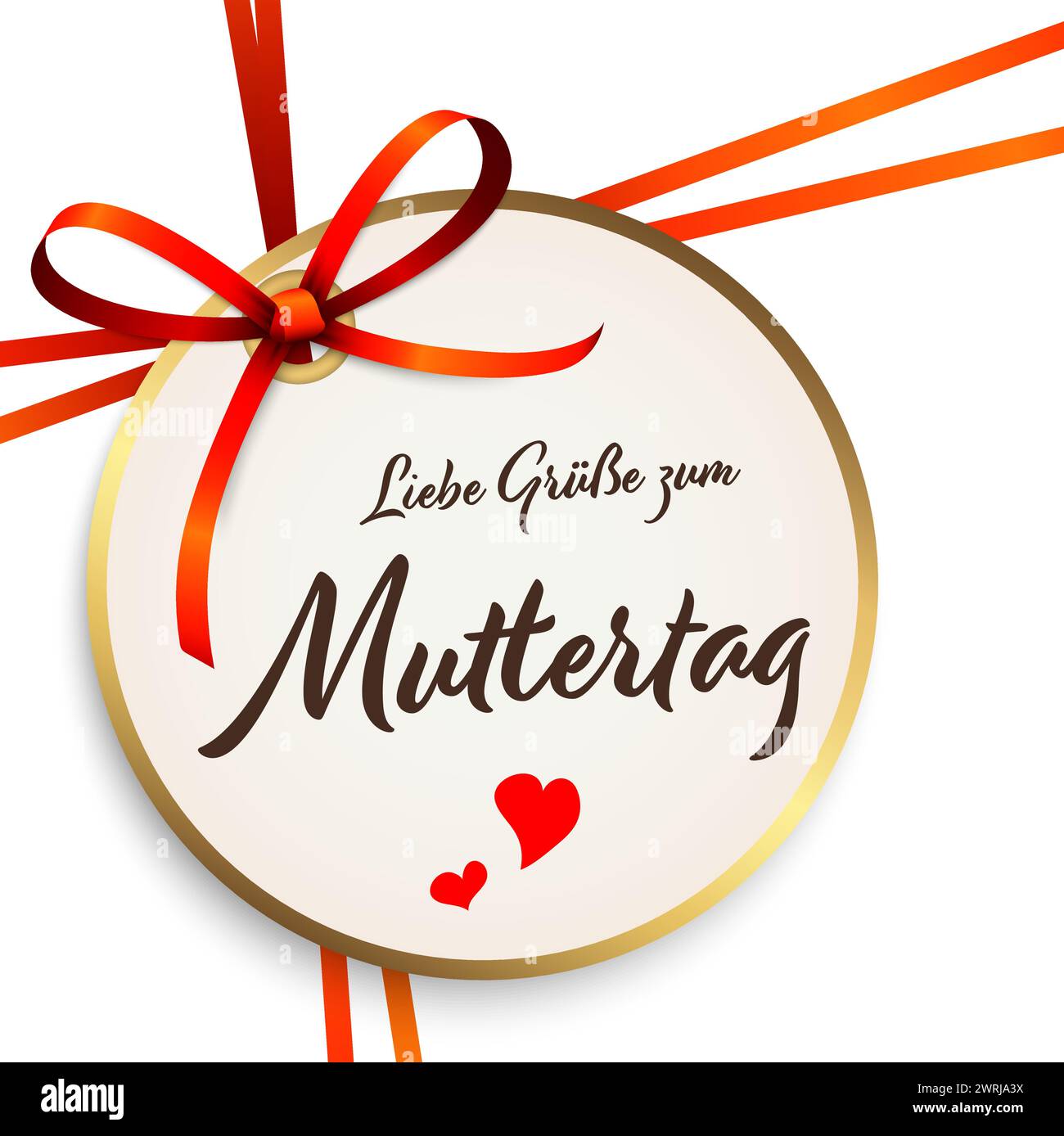 EPS 10 vector illustration of red colored ribbon bow and gift band