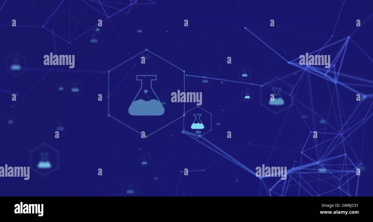 Image of network of medical icons and data processing Stock Photo - Alamy