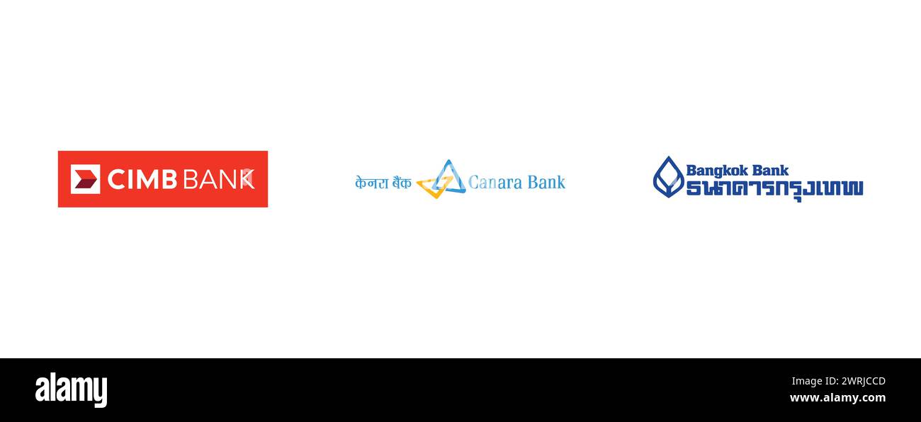 CIMB BANK, CANARA BANK, BANGKOK BANK. Editorial vector logo collection ...