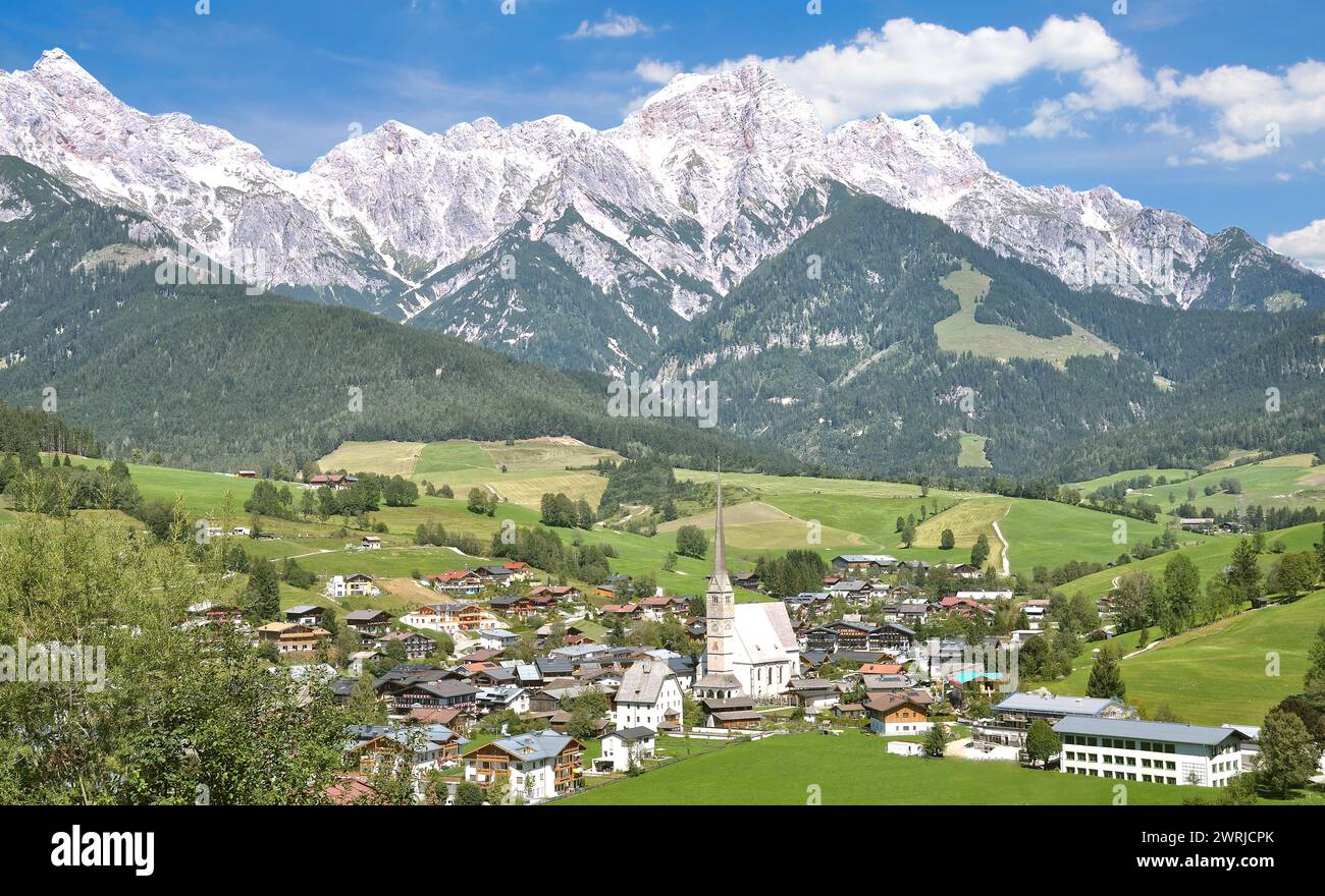 view to popular Village of Maria Alm am Steinernen Meer,Salzburger Land,Austria Stock Photo