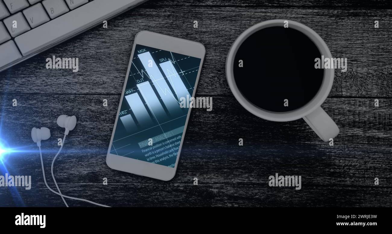 Image of connections and data processing over electronic devices Stock ...