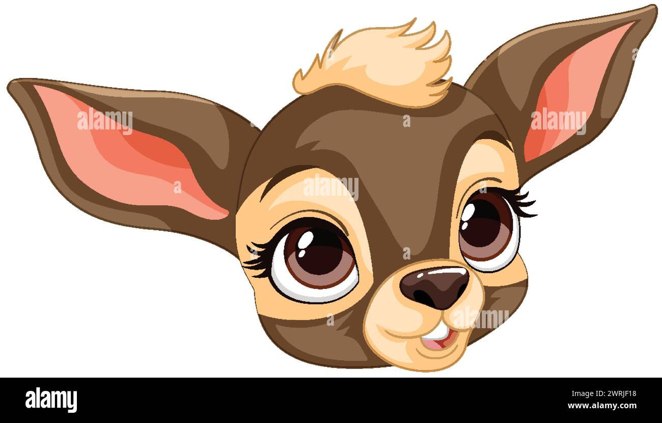 Cute, wide-eyed chihuahua puppy with large ears Stock Vector