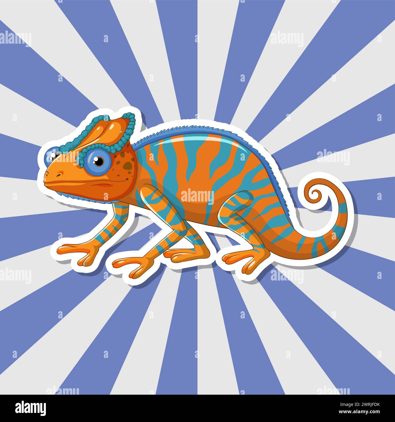 Vibrant vector illustration of a stylized chameleon Stock Vector