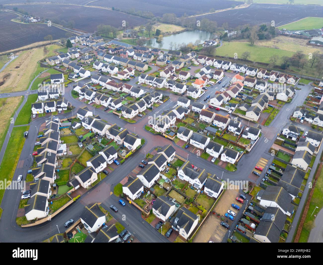 New build houses in new housing estate in Winchburgh, West Lothian