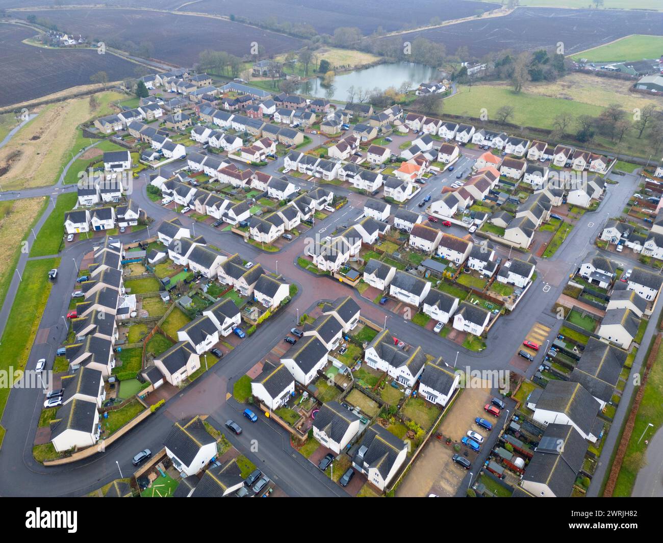 New build houses in new housing estate in Winchburgh, West Lothian, Scotland, UK Stock Photo