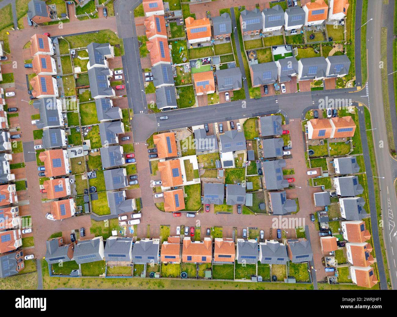 New build houses in new housing estate in Winchburgh, West Lothian