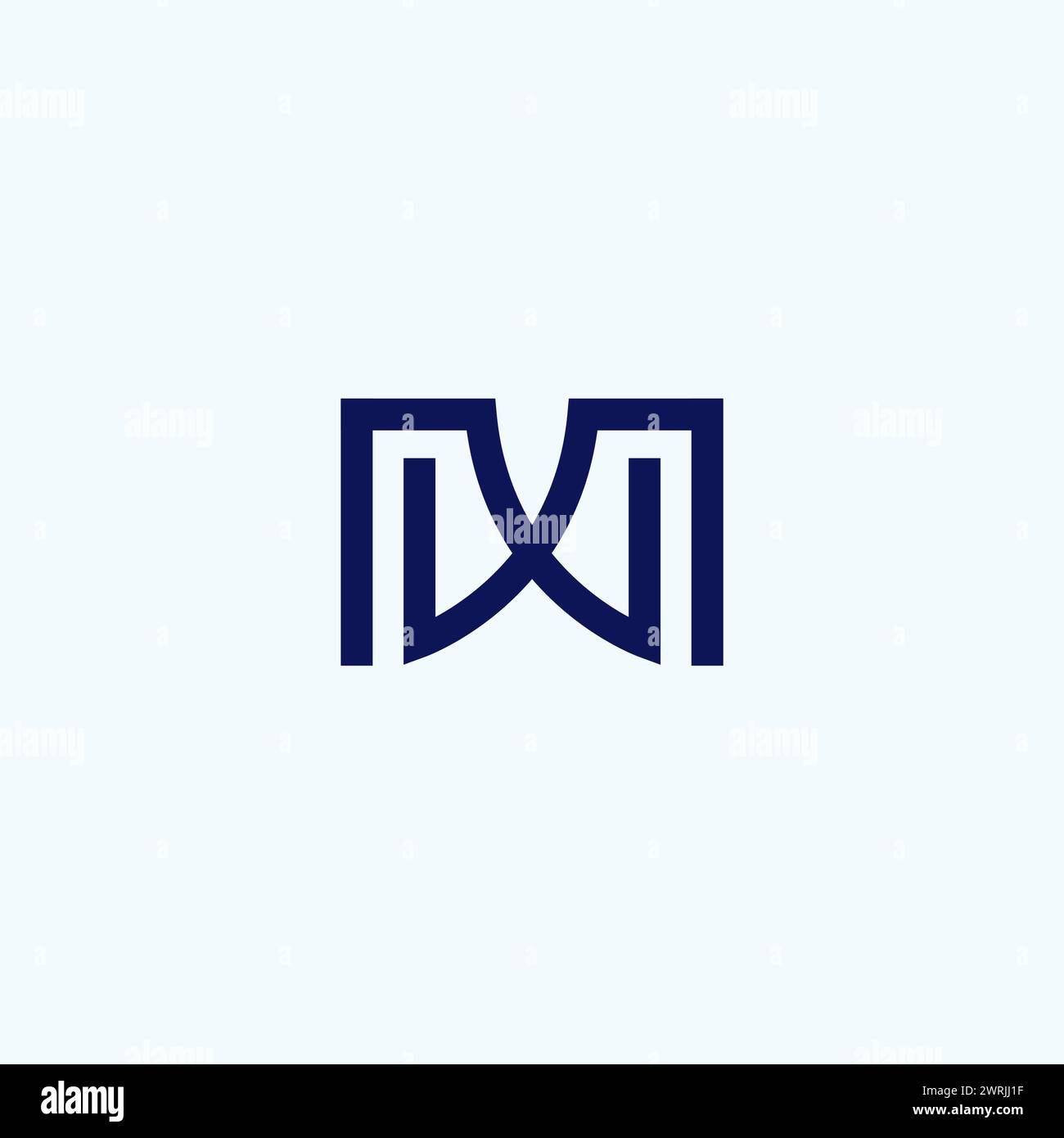 MW Logo Simple and Clean Design. Letter MW Icon Stock Vector