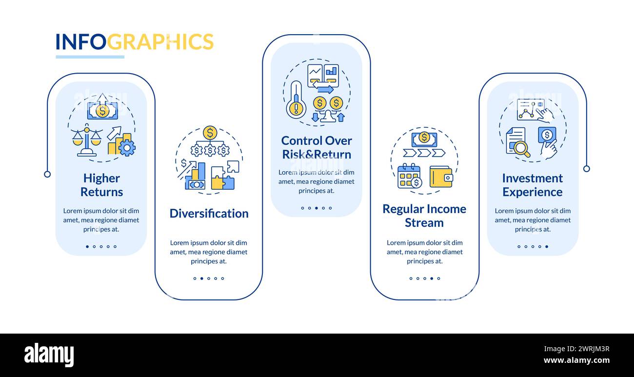 P2P lending rectangle infographic template Stock Vector