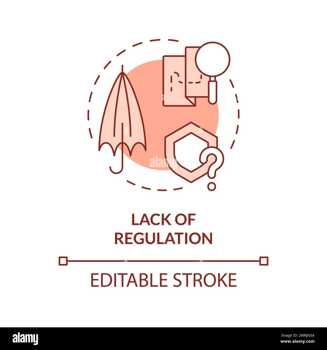 Lack of regulation red concept icon Stock Vector