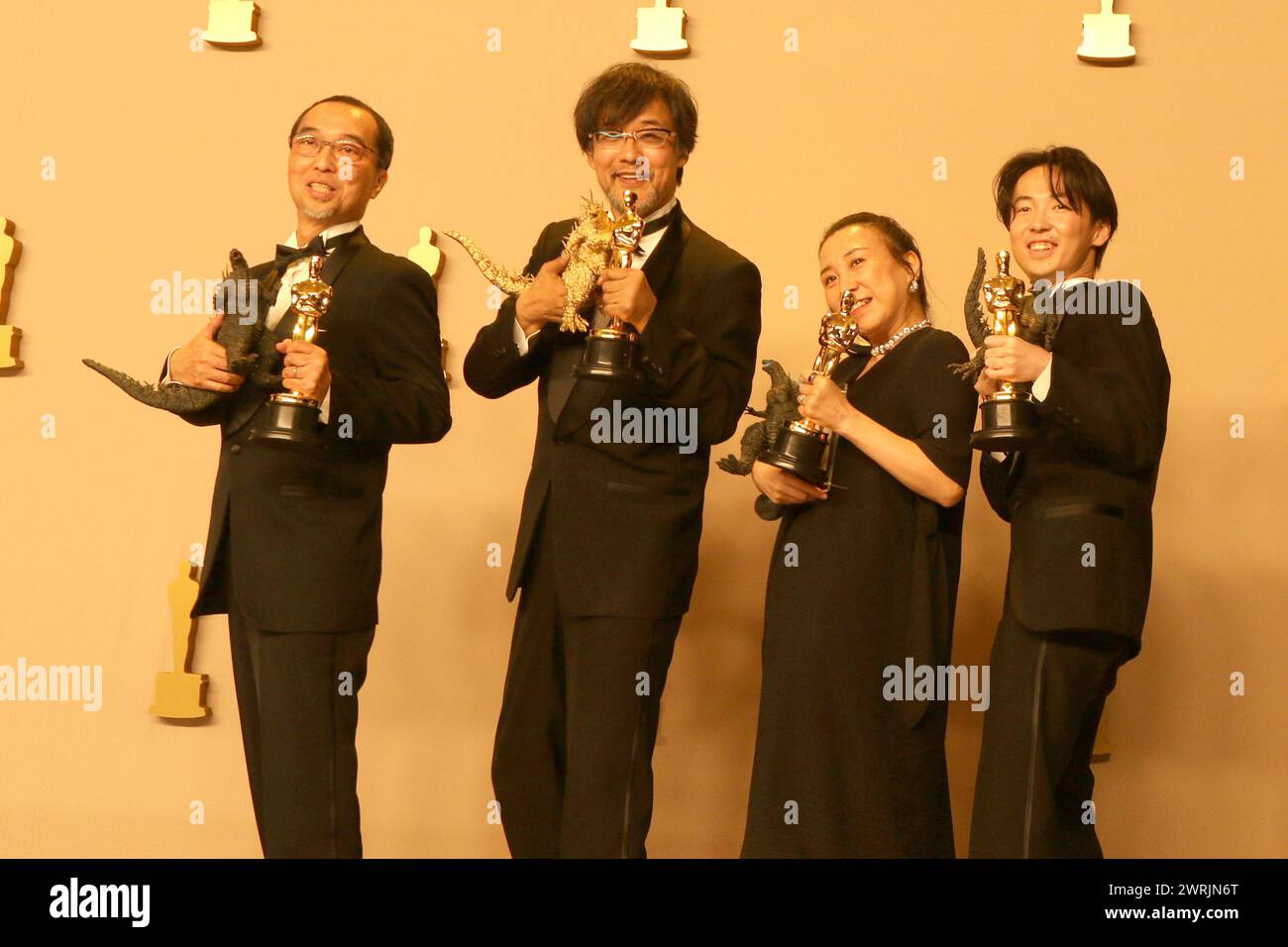 LOS ANGELES - MAR 10:  Masaki Takahashi, Takashi Yamazaki, Kiyoko Shibuya, Tatsuji Nojima at the 96th Academy Awards Press Room at the Dolby Theater o Stock Photo