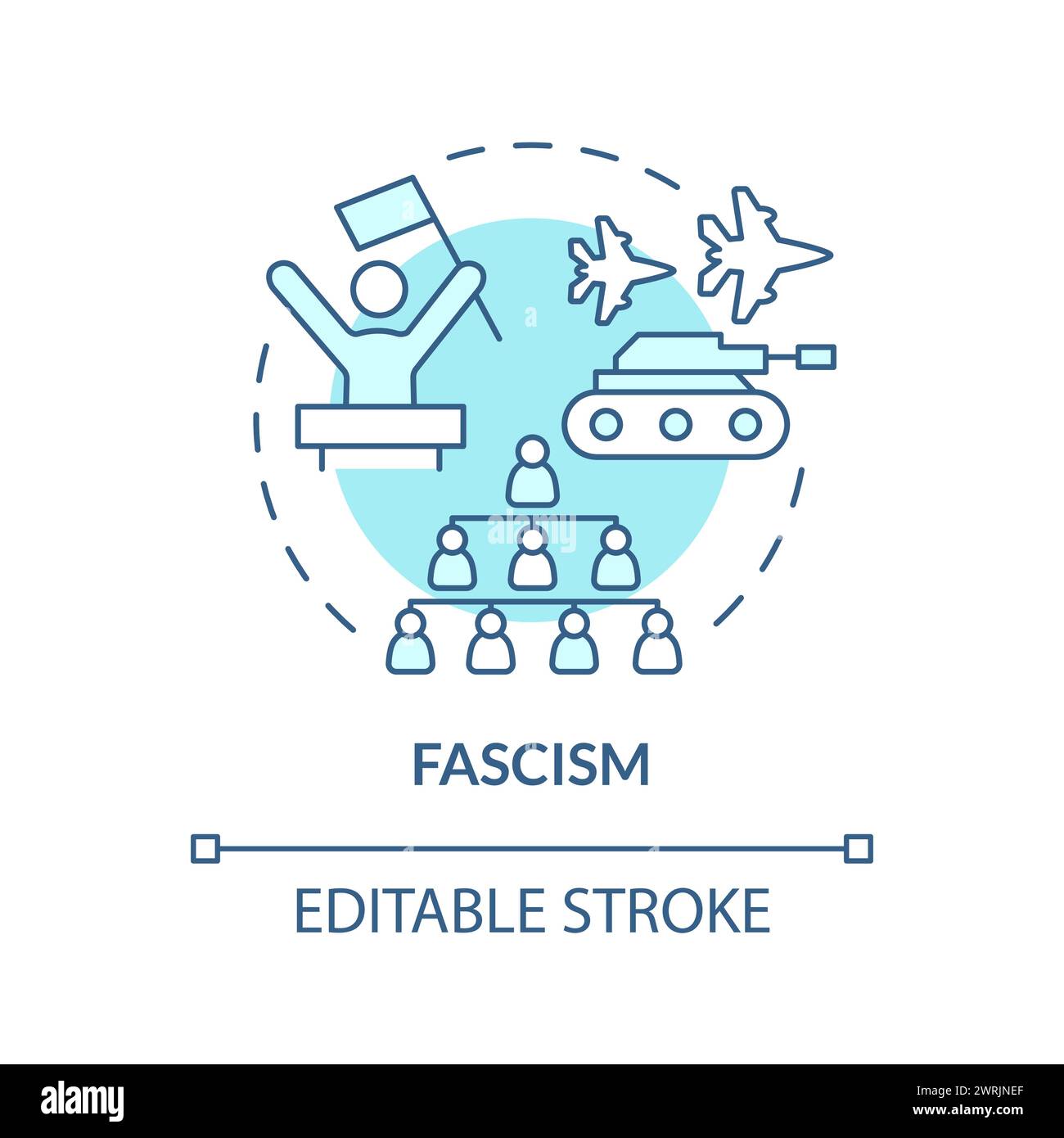 Faschism ideology soft blue concept icon Stock Vector