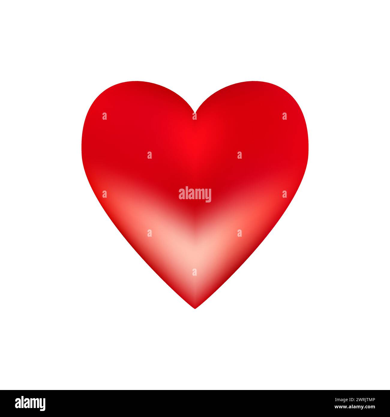 Red realistic heart icon on white background. 3d vector illustration ...