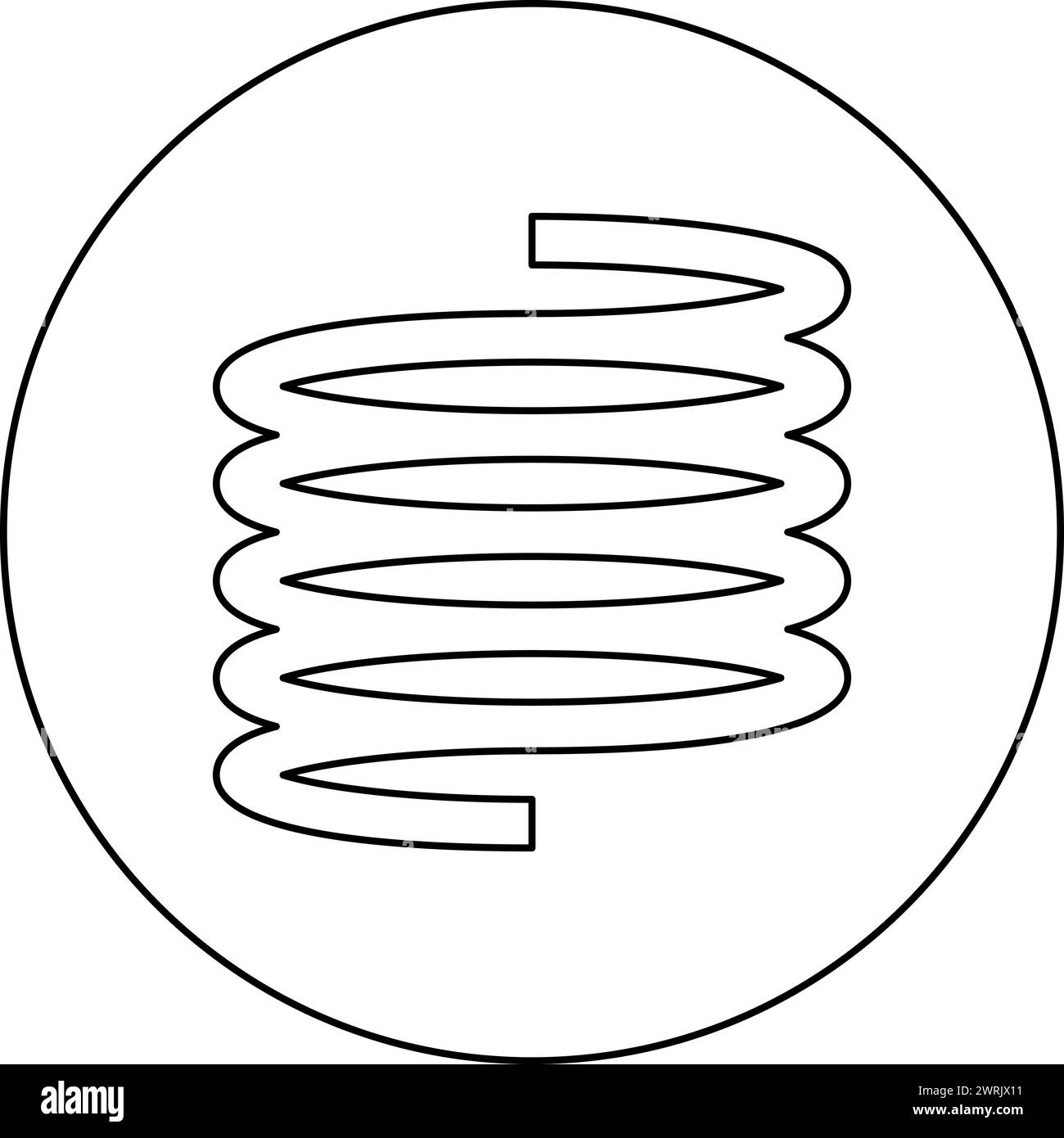 Metal spring flexible icon in circle round black color vector ...