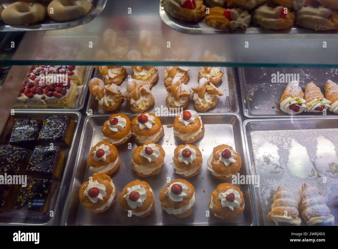 Cake shop in Catania city on the island of Sicily, Italy Stock Photo