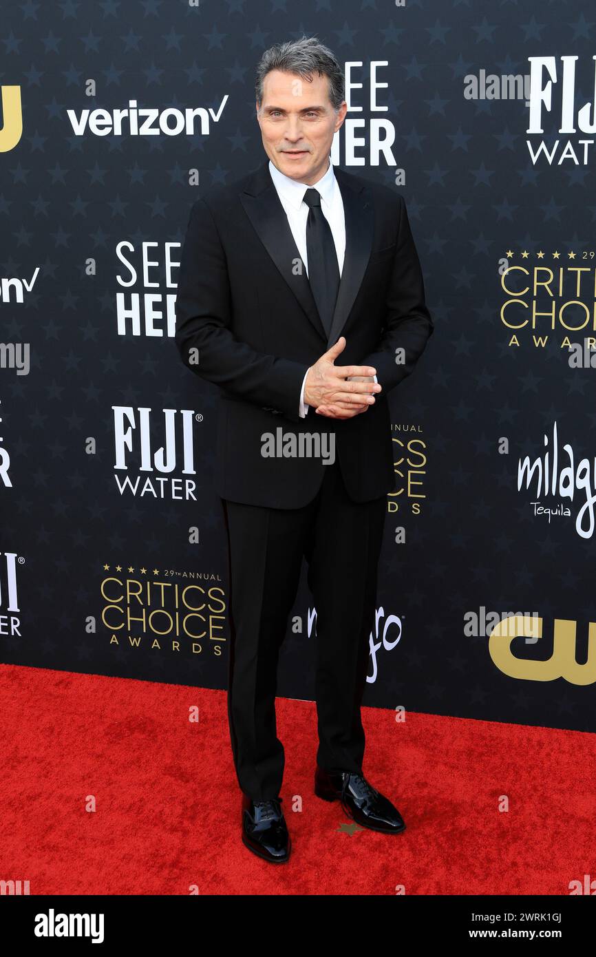 LOS ANGELES - JAN 14:  Rufus Sewell at the 29th Annual Critics Choice Awards - Arrivals at the Barker Hanger on January 14, 2024 in Santa Monica, CA Stock Photo