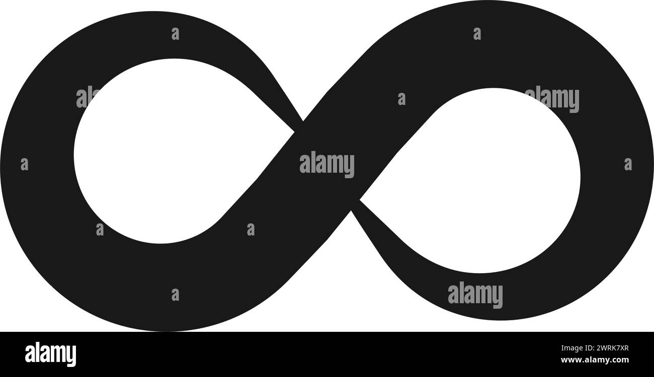 The black and white image of an infinity symbol is a representation of the endless possibilities and potential in life. The brush strokes and lines of Stock Vector