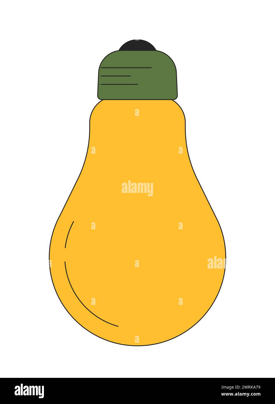 Lightbulb energy-saving 2D linear cartoon object Stock Vector