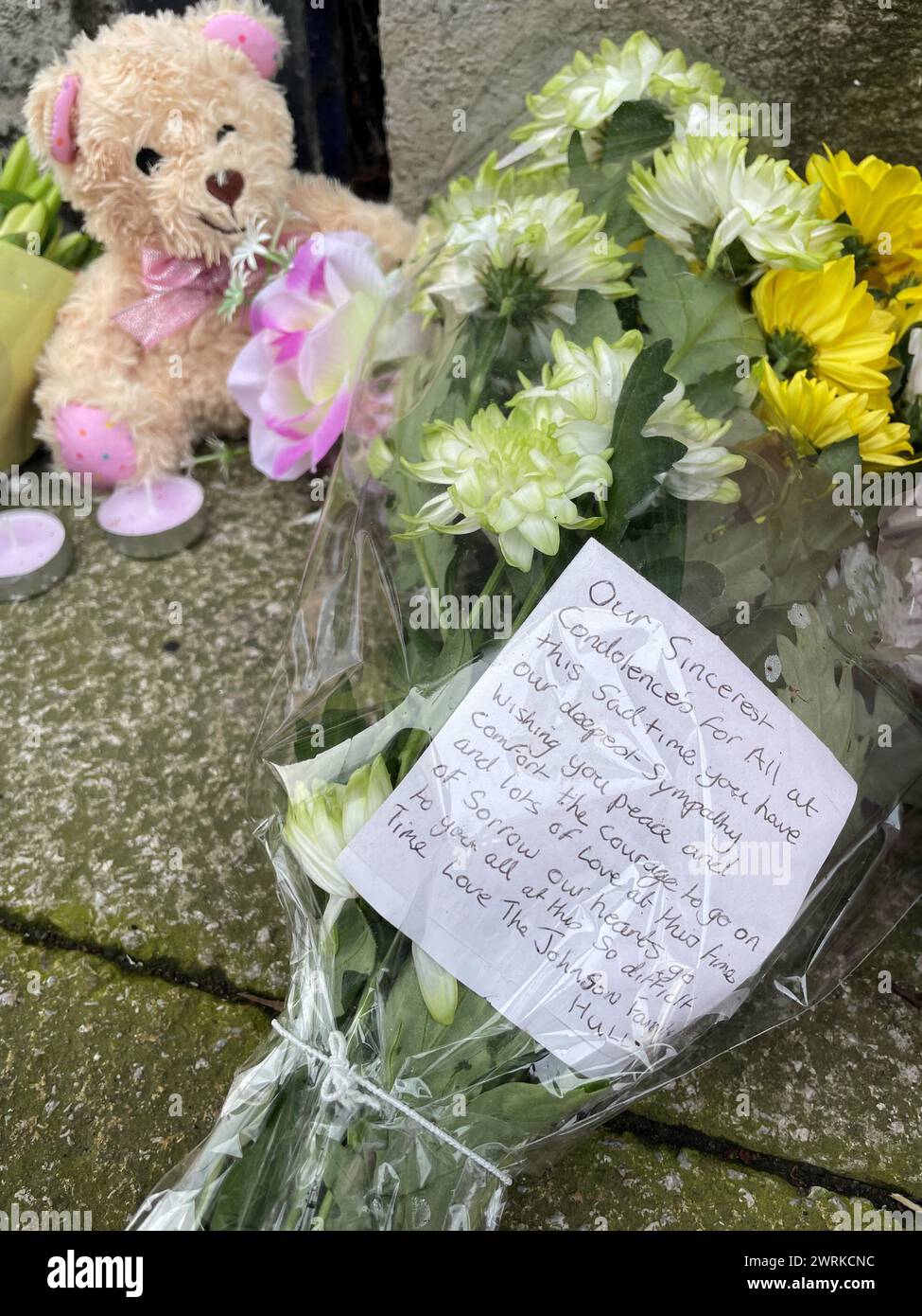 Flowers are left outside the Hessle Road branch of Legacy Independent ...