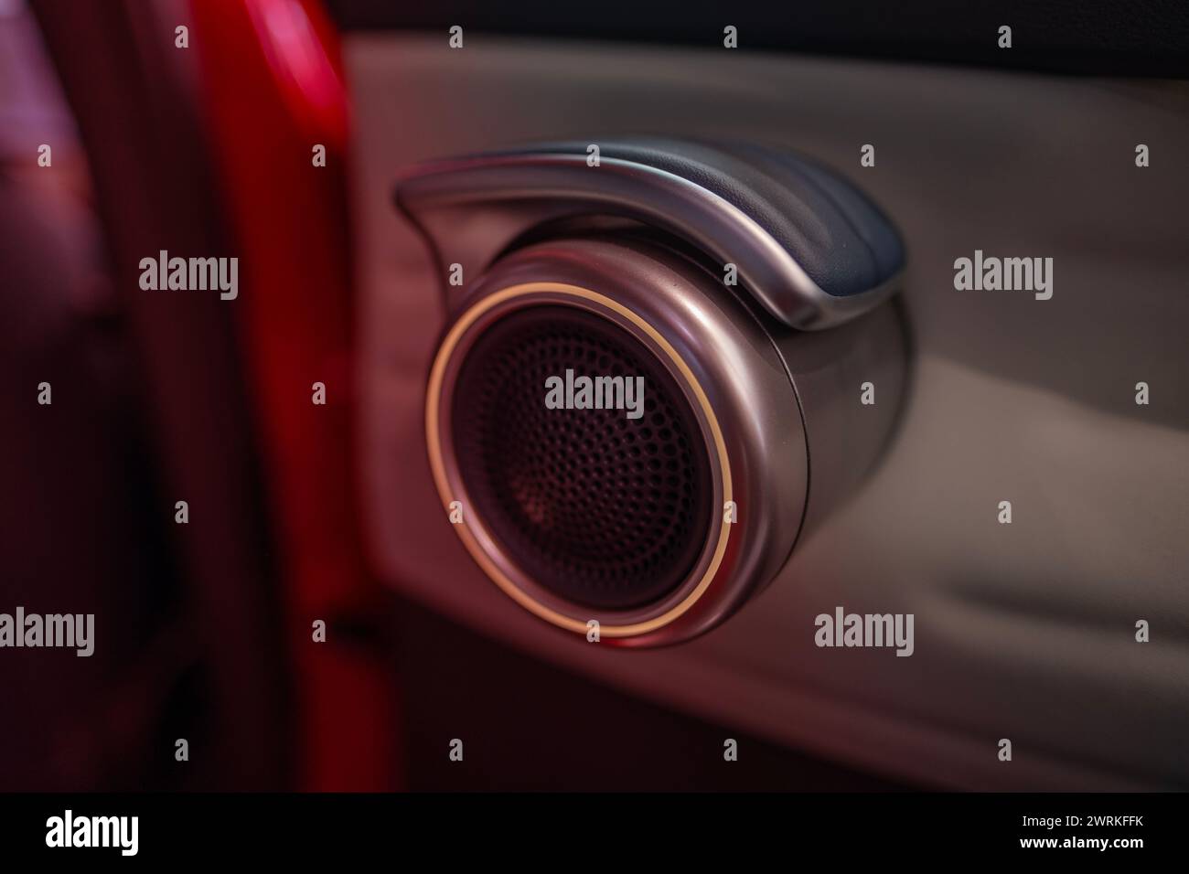 sound system controls on driver's door, instruments physical button