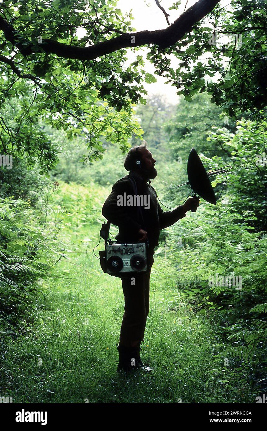 Wild Song bird recordist 1982 Stock Photo - Alamy