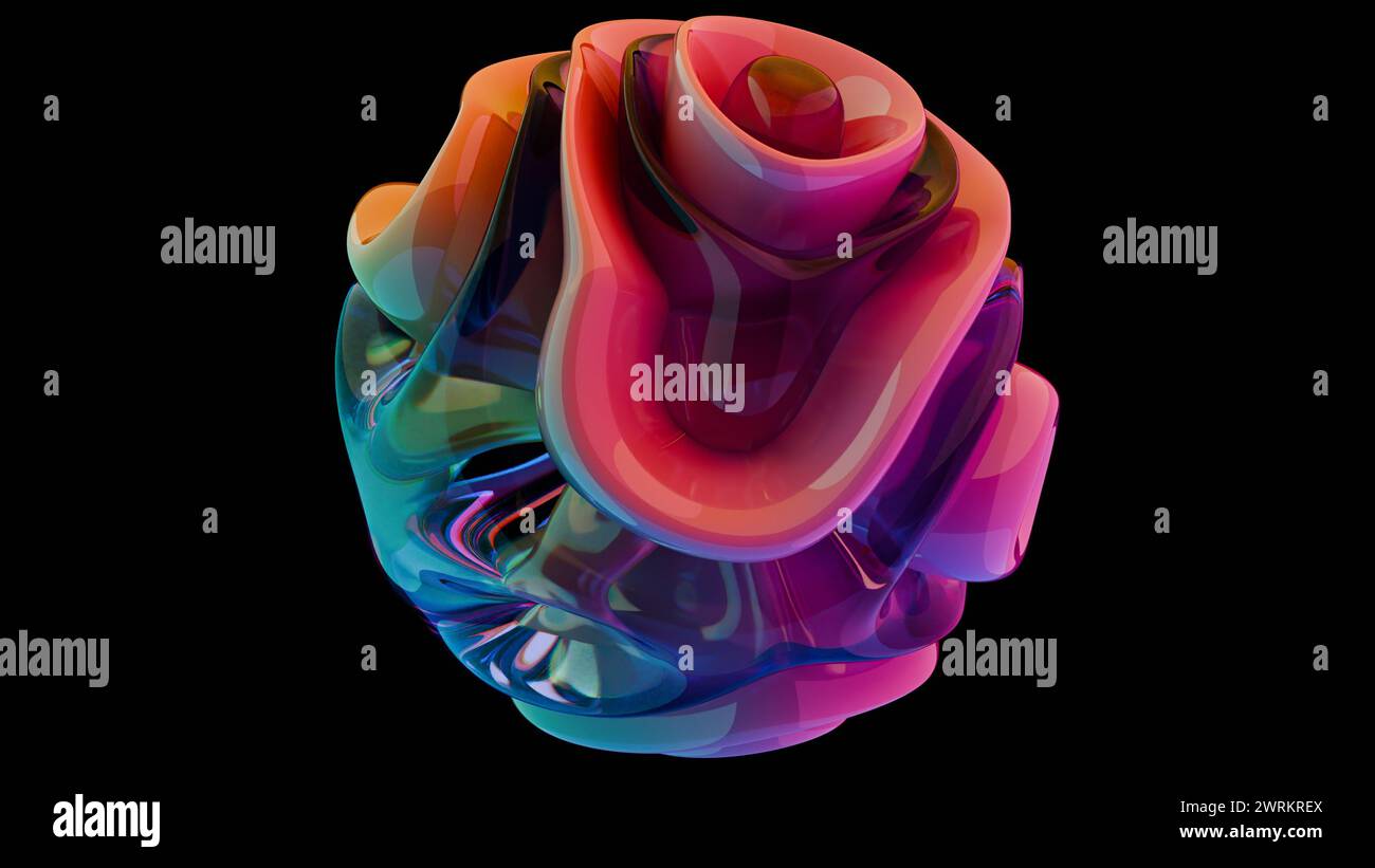 A 3D glass abstract form background, presenting a sleek and ...
