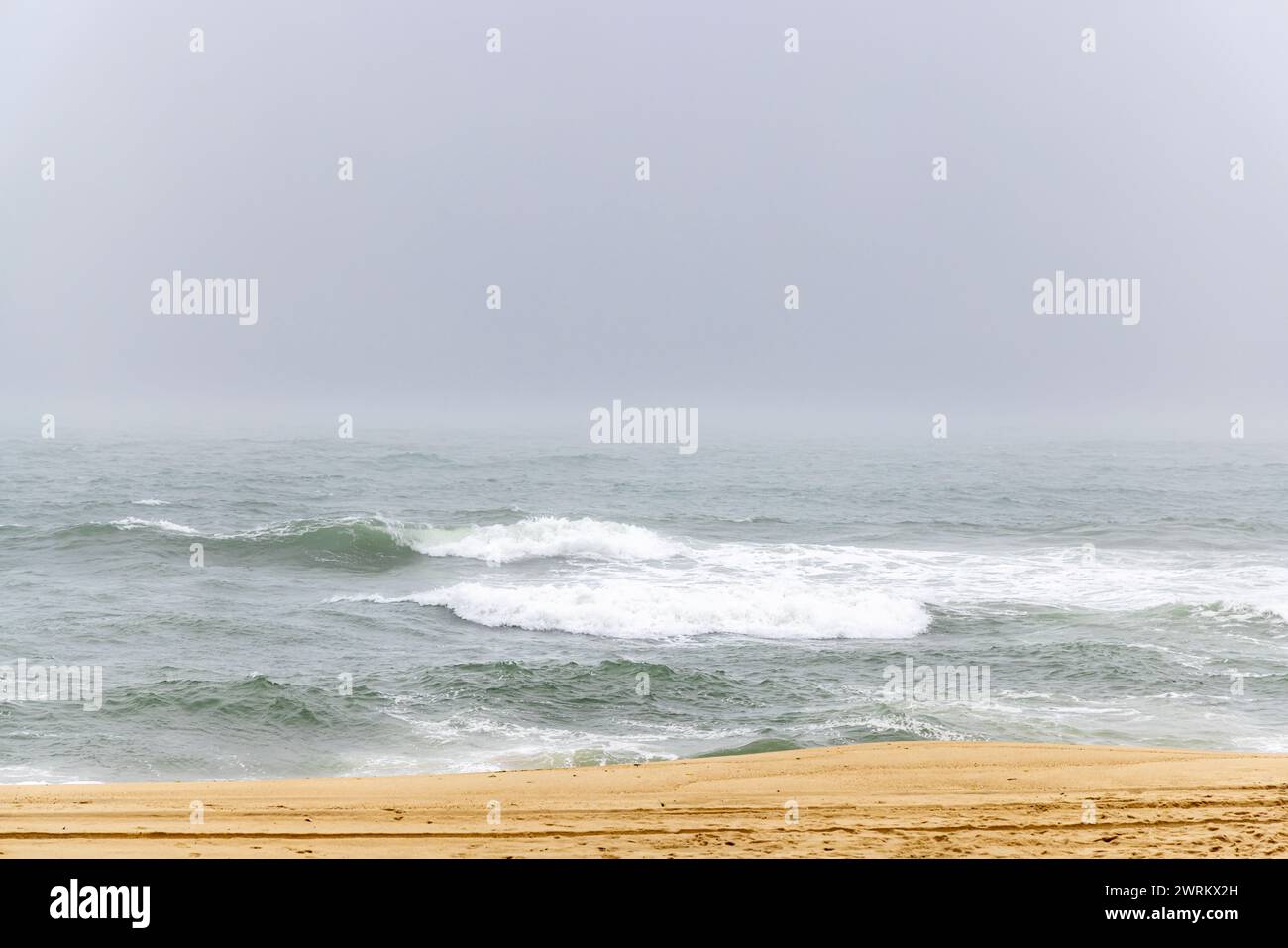 foggy day at ocean road beach Stock Photo