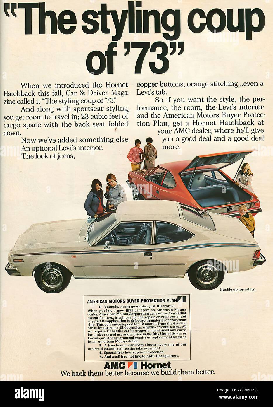 AMC Hornet - 1973 - Vintage American magazine car advert from the 70s Stock Photo