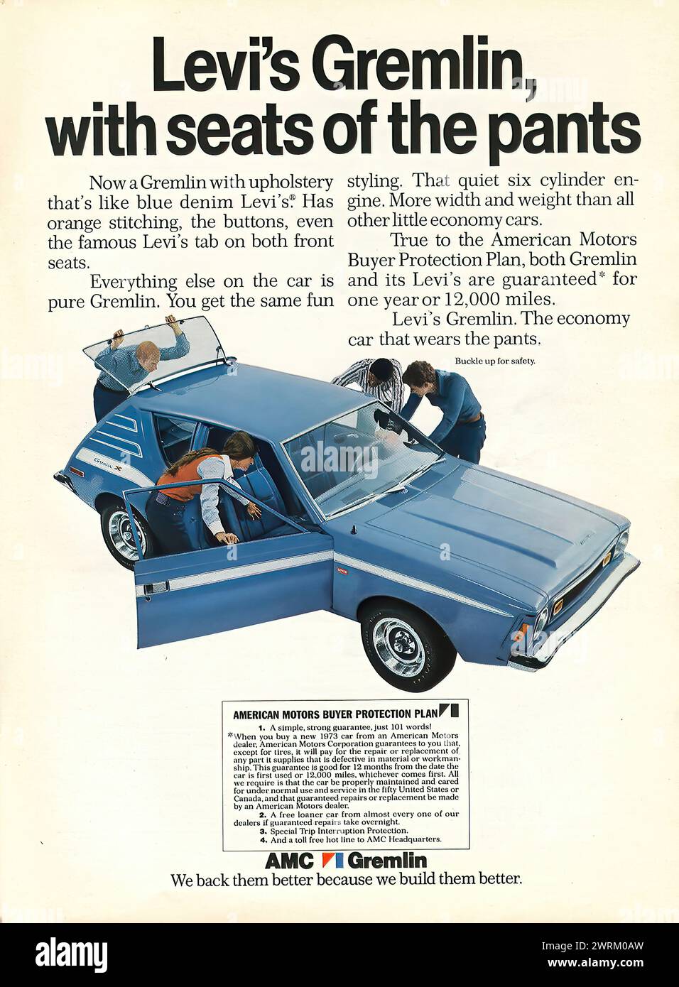 AMC Gremlin - 1972 - Vintage American magazine car advert from the 70s Stock Photo