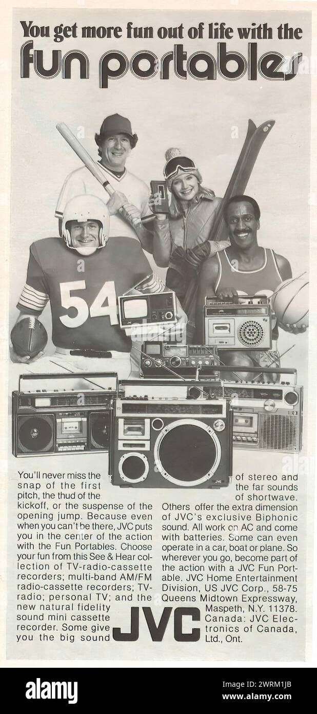 JVC - 1978 - Vintage American magazine advert from the 70s Stock Photo ...