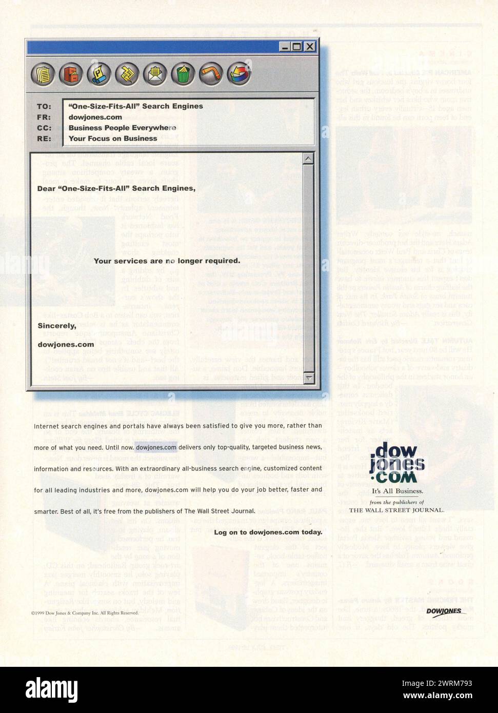 Vintage "Time" magazine 12 July 1999 issue advert, USA Stock Photo