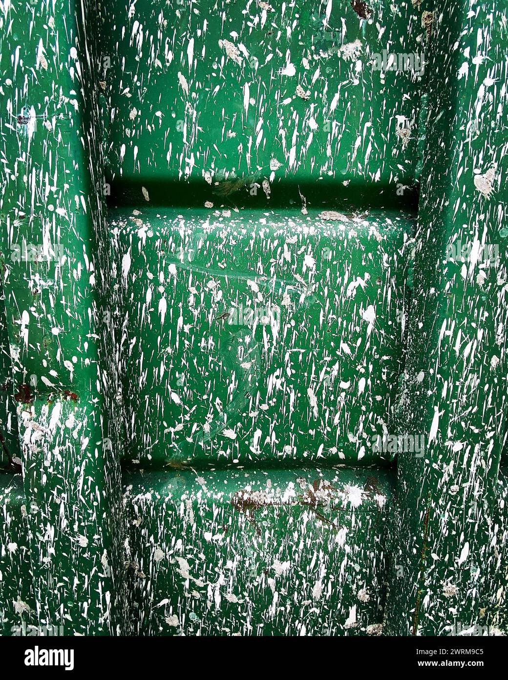 Green trashcan paint abstract Stock Photo