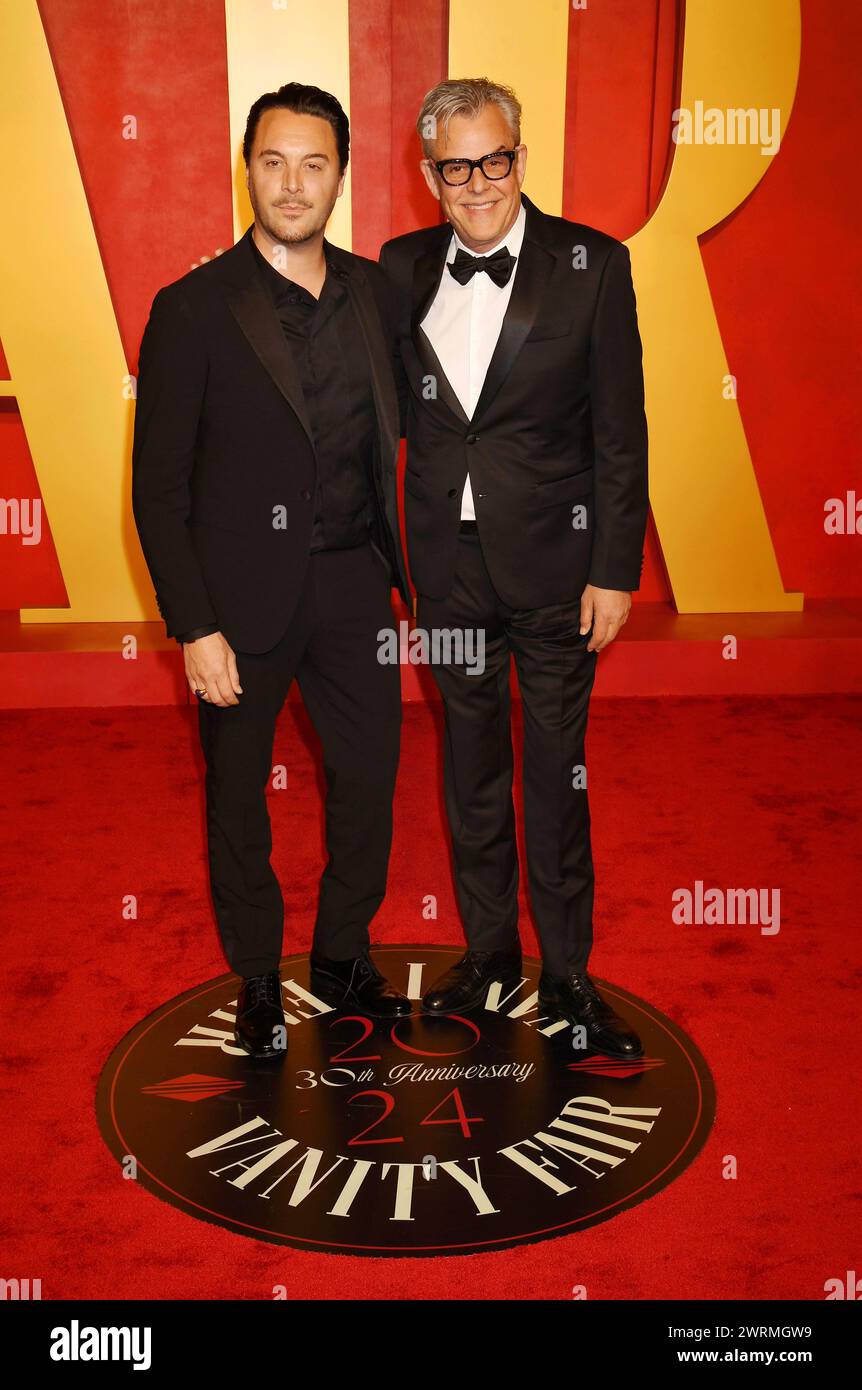 Beverly Hills, California, USA. 10th Mar, 2024. (L-R) Jack Huston and Danny Huston attend the 2024 Vanity Fair Oscar Party hosted by Radhika Jones at Wallis Annenberg Center for the Performing Arts on March 10, 2024 in Beverly Hills, California. Credit: Jeffrey Mayer/Media Punch/Alamy Live News Stock Photo