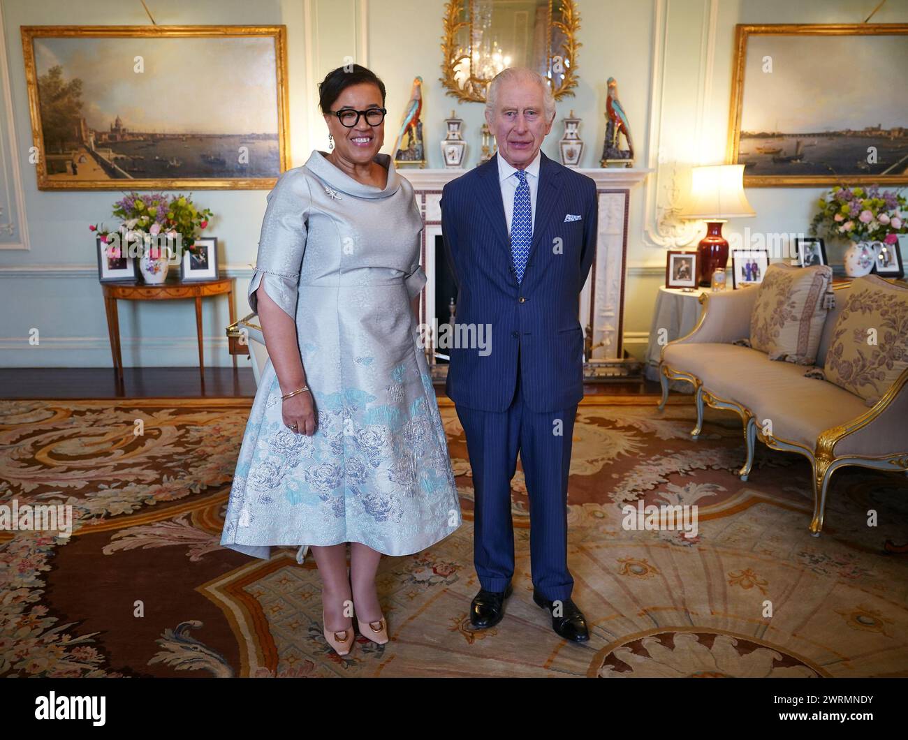 King Charles III during an audience with Commonwealth Secretary General ...
