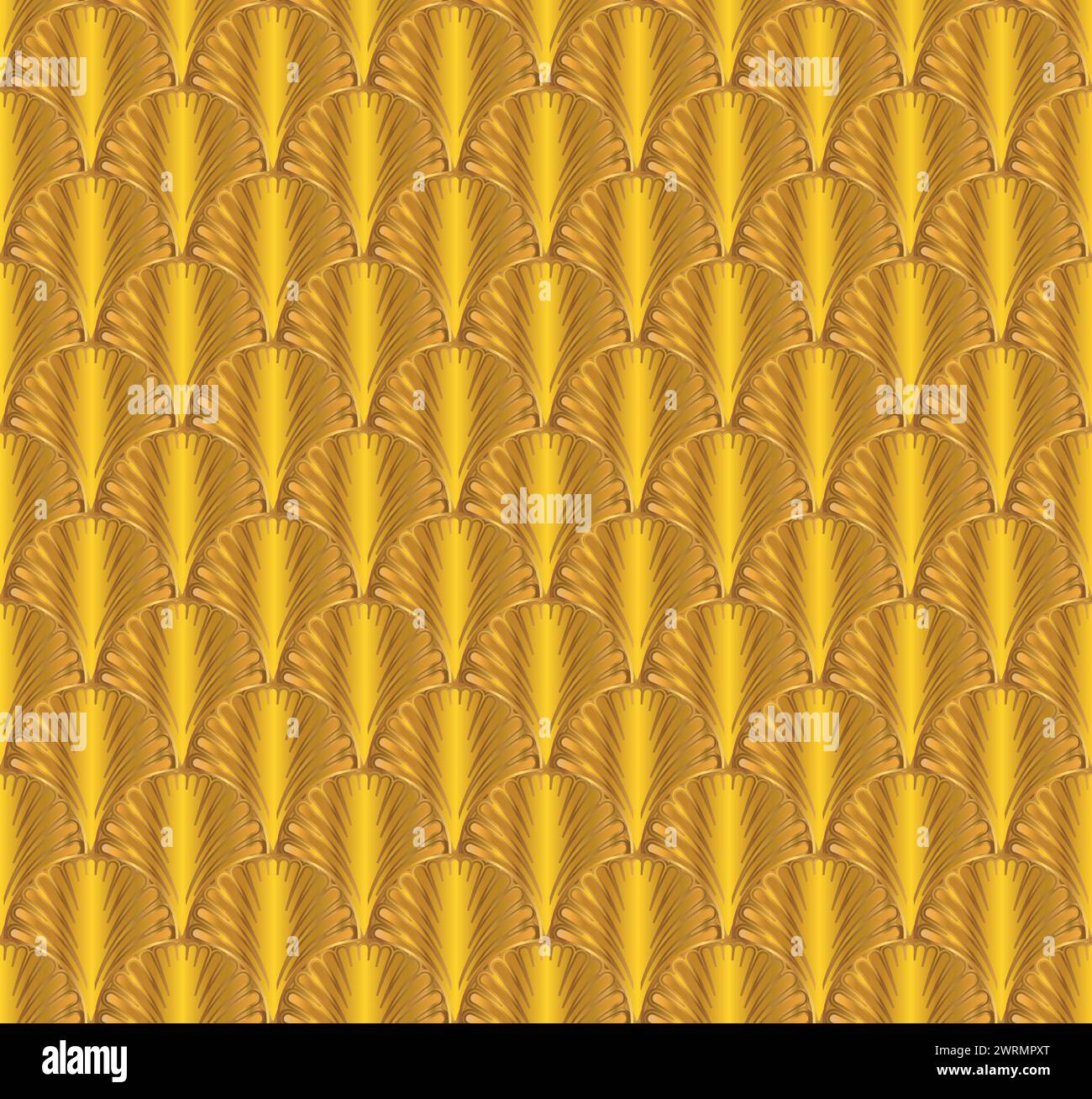 Gold Art Deco Seamless Repeat Pattern Background Stock Vector