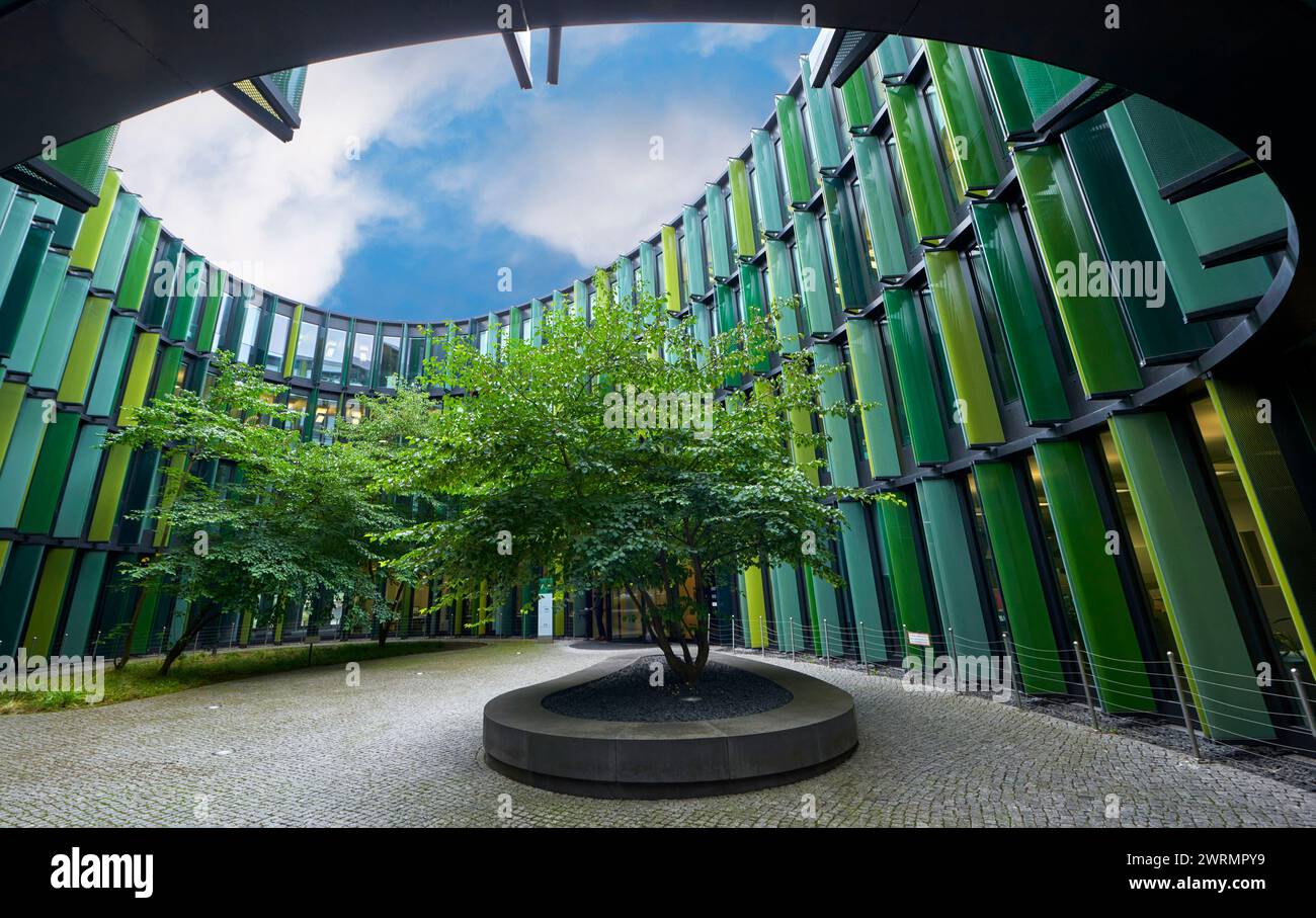 Modern colorful oval office buildings in Cologne, Germany Stock Photo