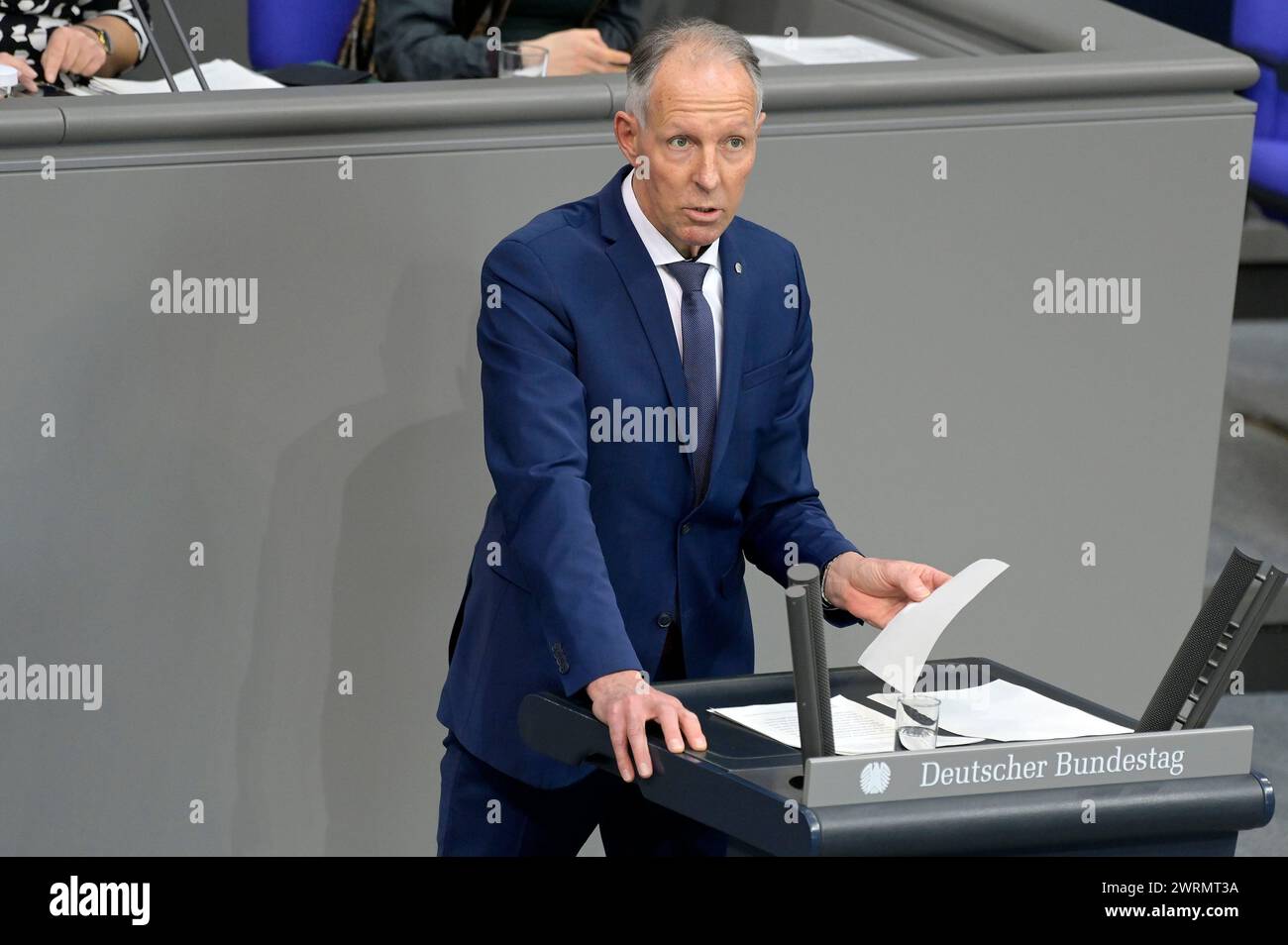 Jens Lehmann in der 156. Sitzung des Deutschen Bundestages im Reichstagsgebäude. Berlin, 13.03.2024 Stock Photo