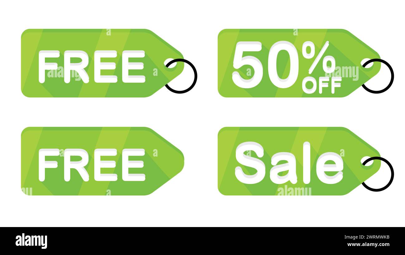 Set of price or sale tag icon. vector illustration Stock Vector