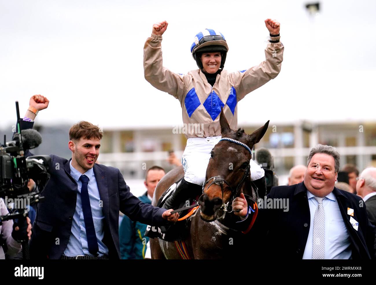 Jockey Rachael Blackmore celebrates on Captain Guinness after winning ...
