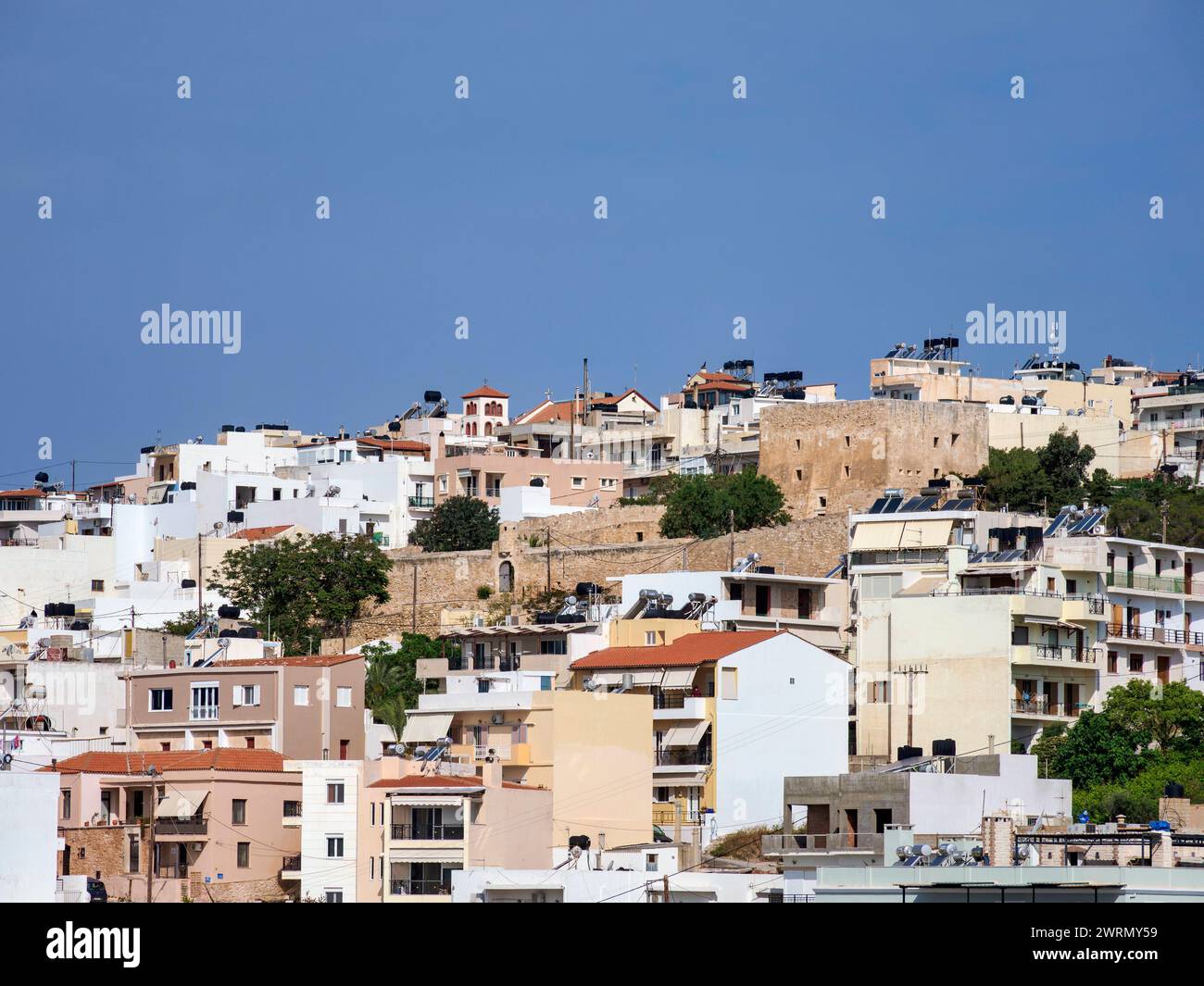 View towards the Kazarma Fortress, Sitia, Lasithi Region, Crete, Greek Islands, Greece, Europe Copyright: KarolxKozlowski 1245-2700 Stock Photo