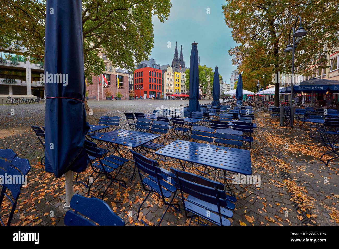 Cologne on a rainy day, Germany Stock Photo