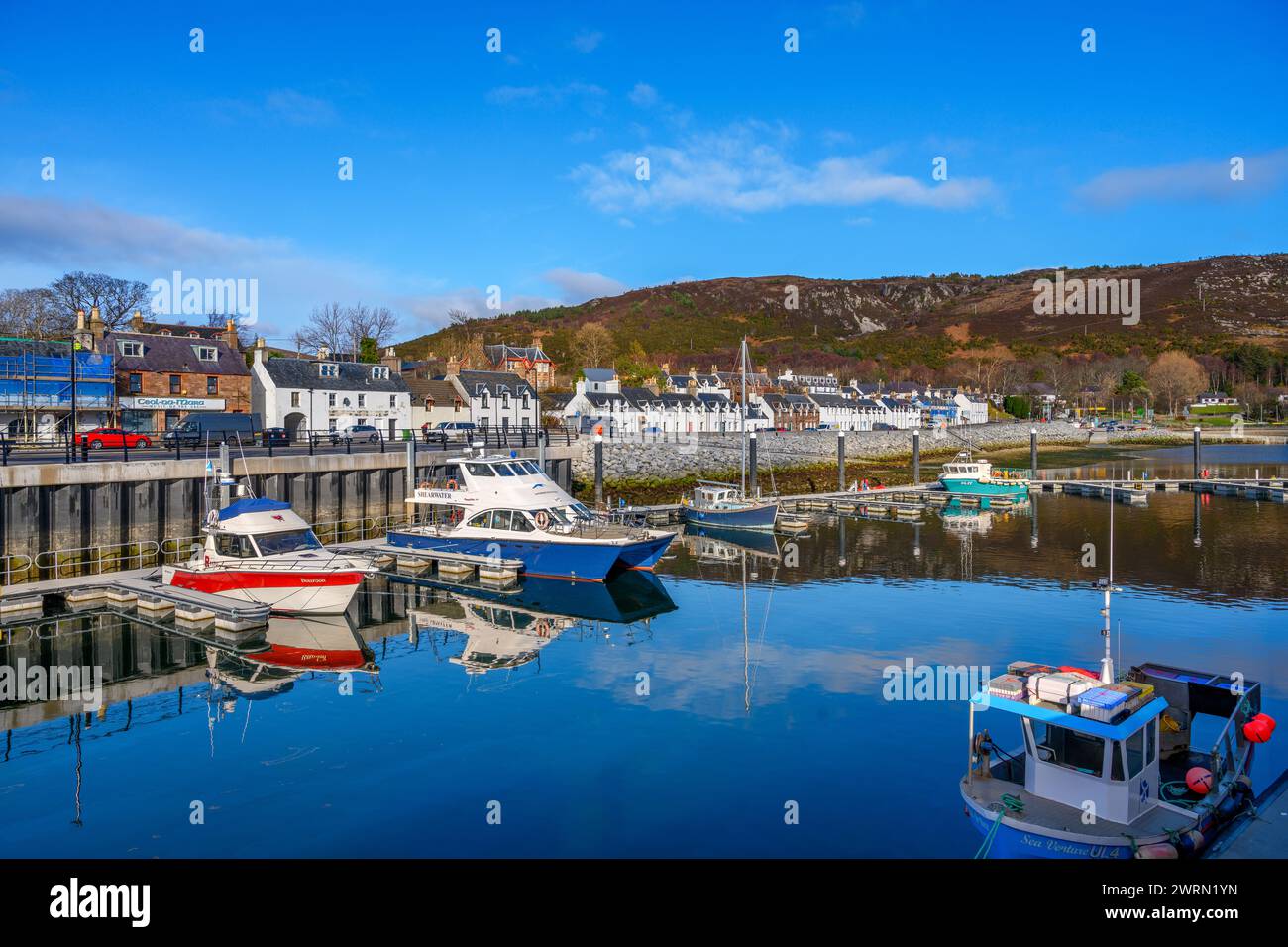 The harbour at Ullapool, Scotland, UK Stock Photo