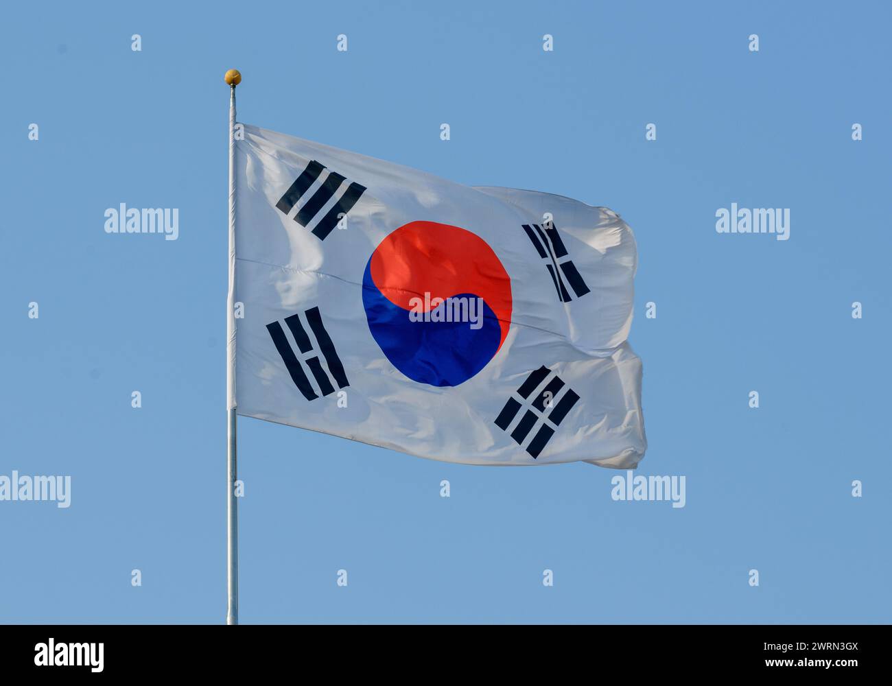 Seoul, South Korea. 13th Mar, 2024. A South Korea's flag blowing in the air at the War Memorial in Seoul. Credit: SOPA Images Limited/Alamy Live News Stock Photo