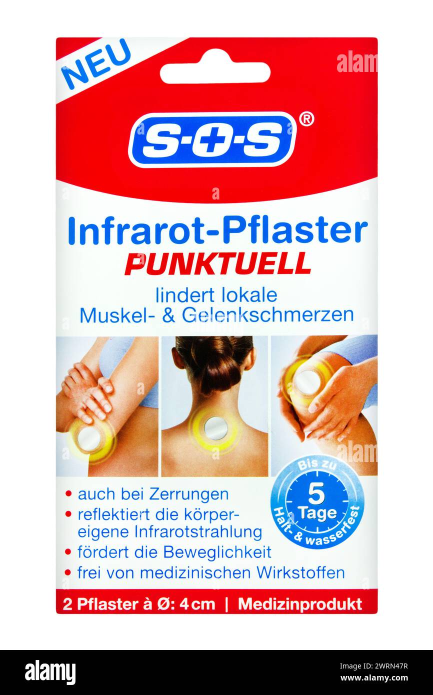 SOS Infrarot Pflaster Punktuell isolated on white background Stock Photo