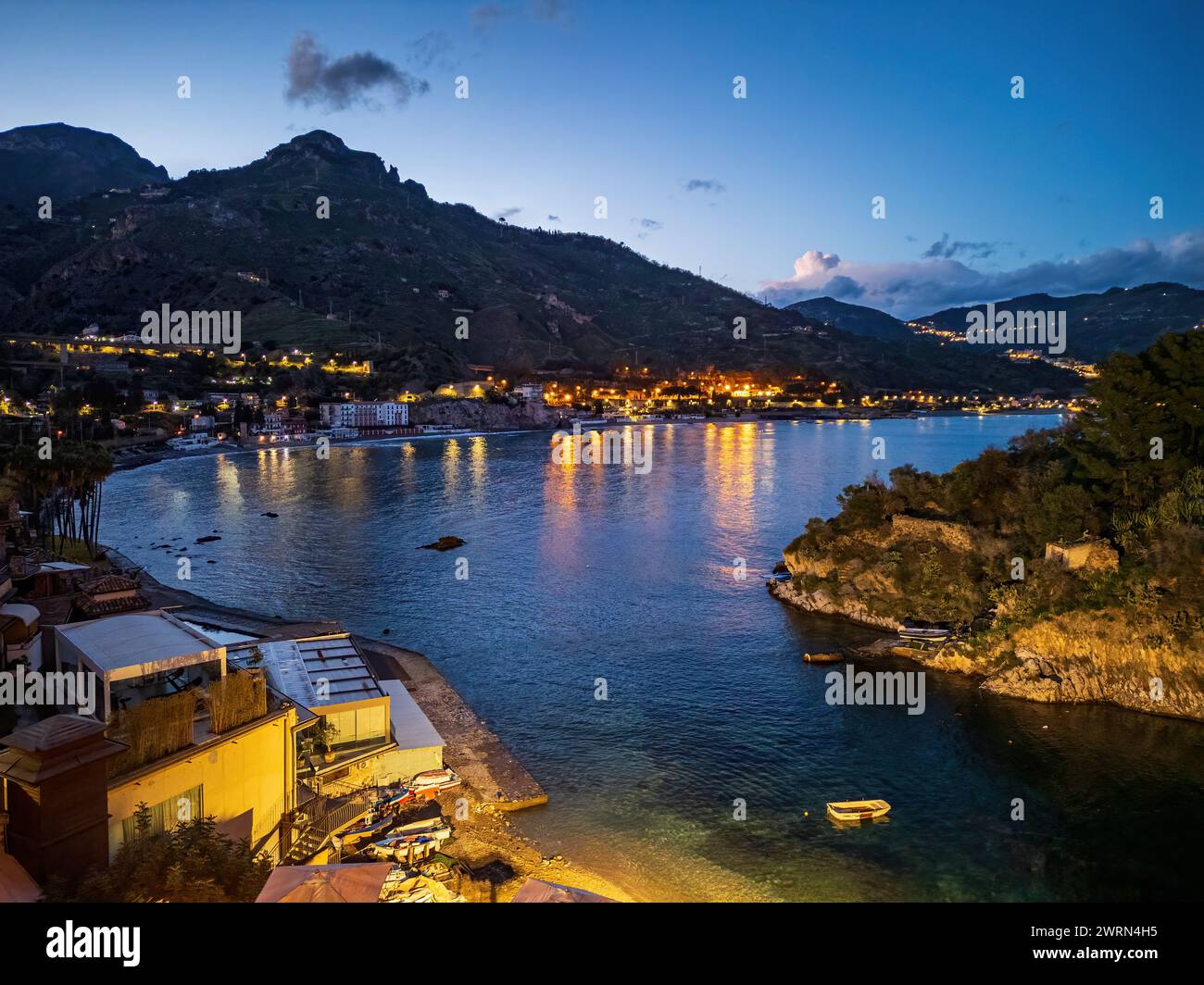 Aerial view serene coastal village hi-res stock photography and images ...
