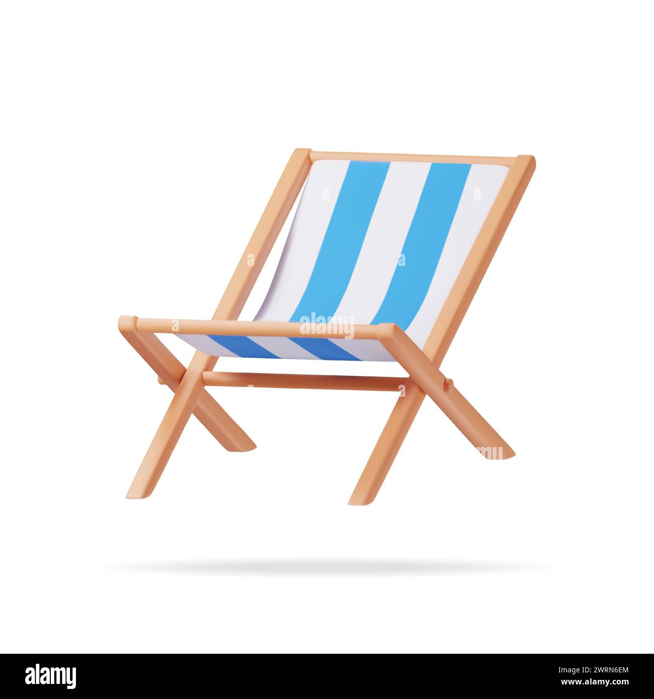 3D Wooden Chaise Lounge Isolated. Stock Vector