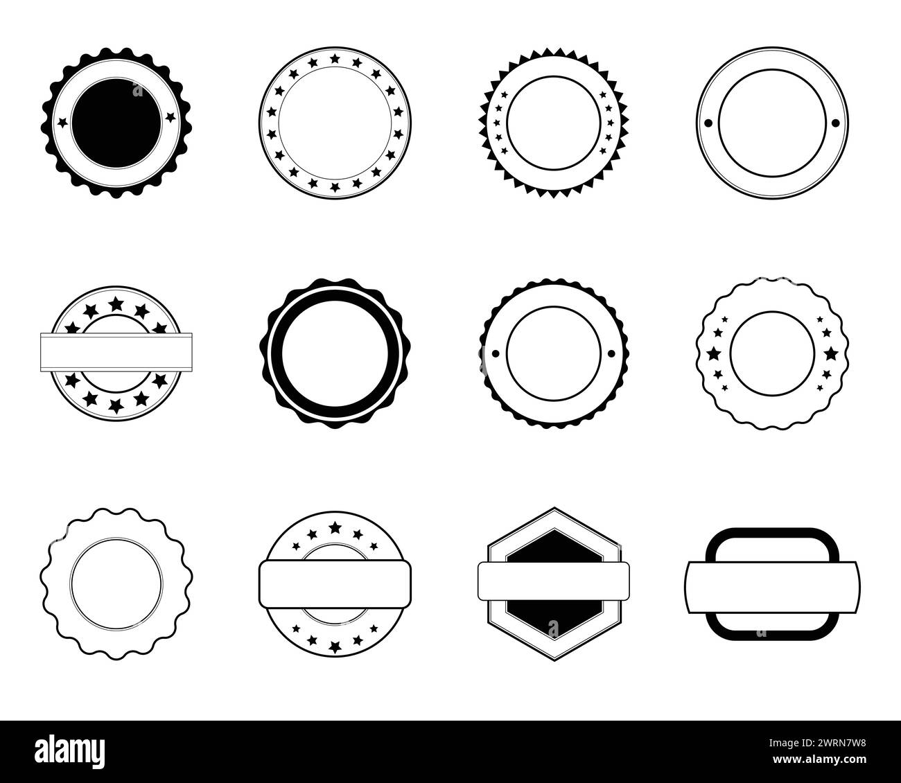 Different label black icons in set collection for design. Stock Vector