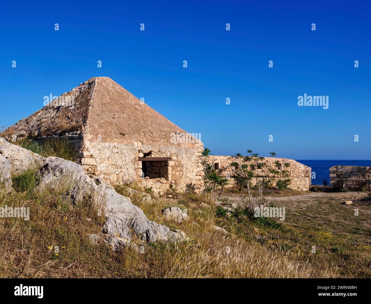 Venetian Fortezza Castle, City of Rethymno, Rethymno Region, Crete, Greek Islands, Greece, Europe Copyright: KarolxKozlowski 1245-2832 Stock Photo