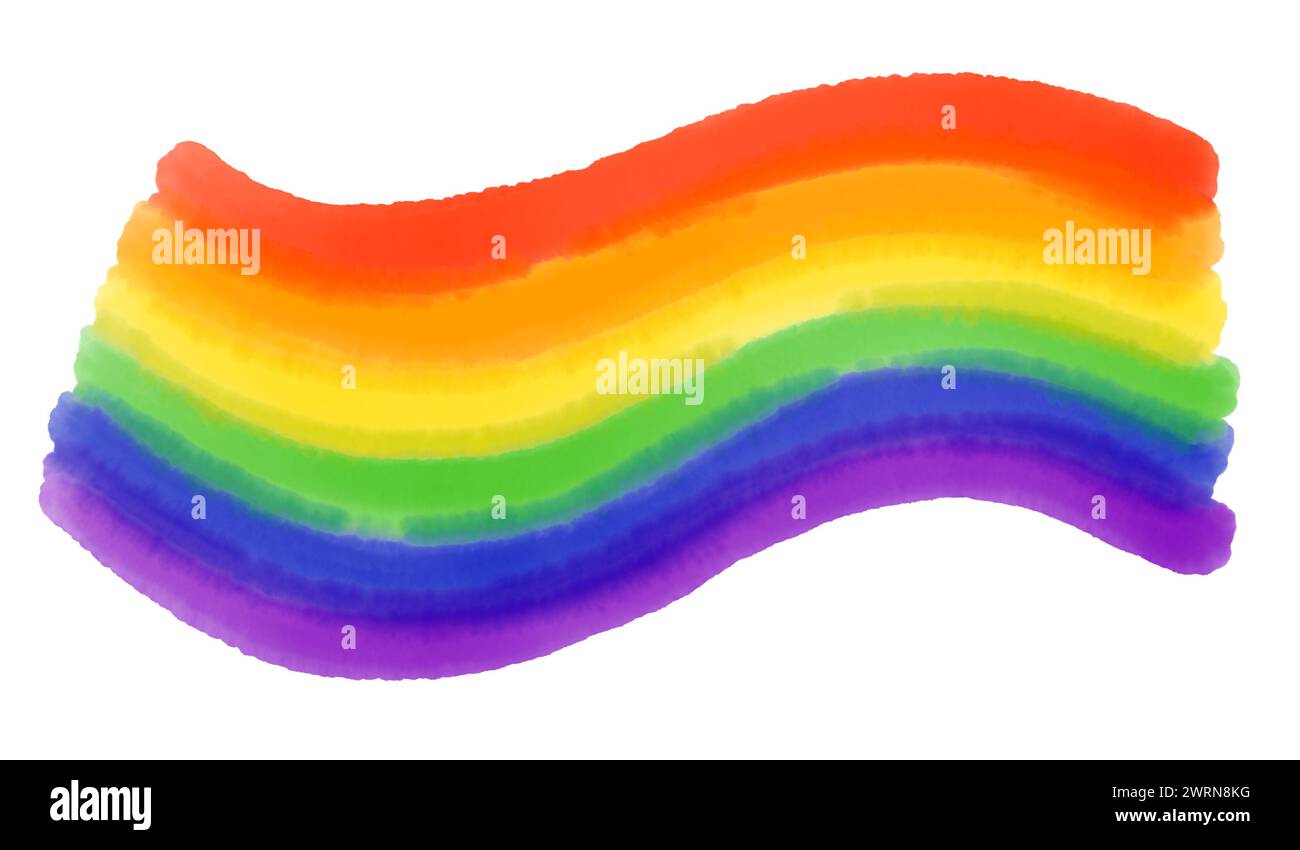 Pride flag watercolor art icon symbol isolated on white background Stock Photo